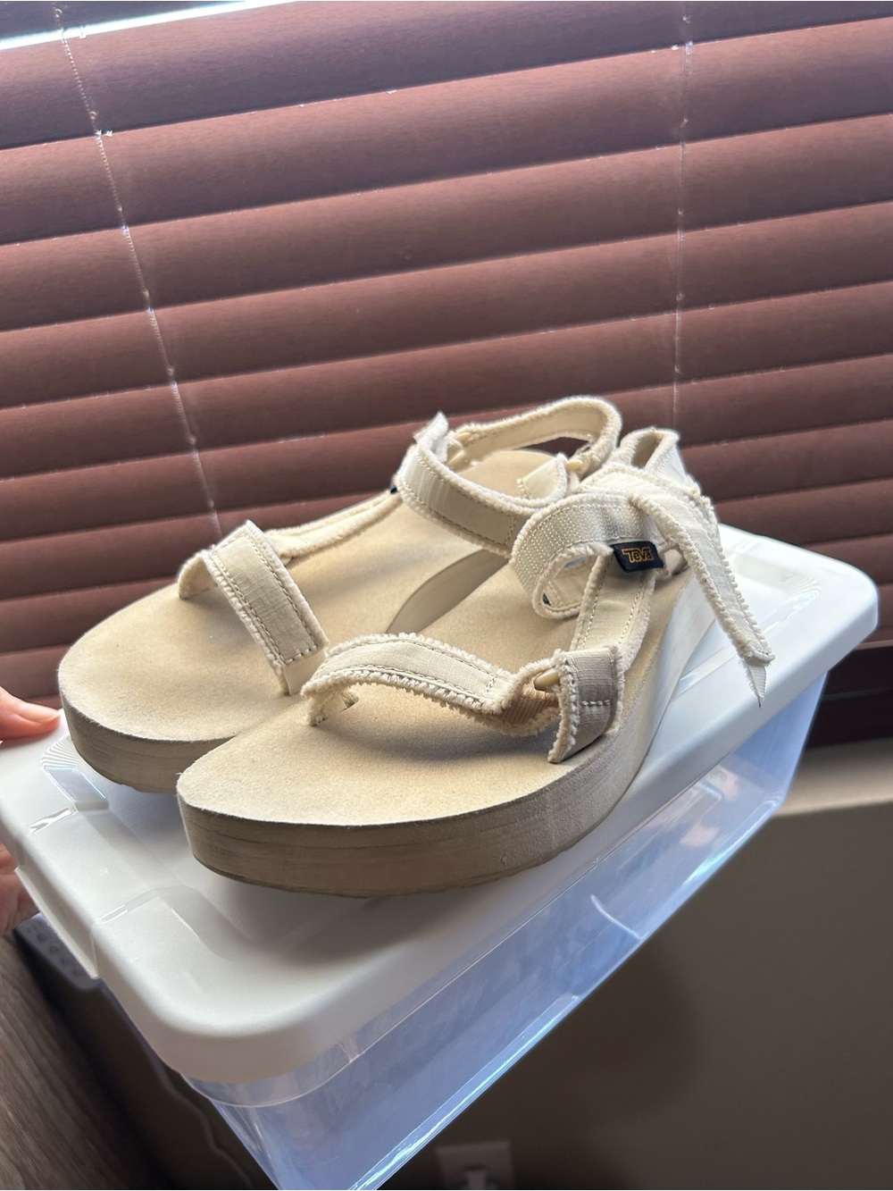 Teva Women's Beige Platform Sandals with Adjustable Straps